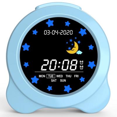 China Antique Style Hot sale cartoon baby kids gifts digital alarm clock night light colorful round clock for sale