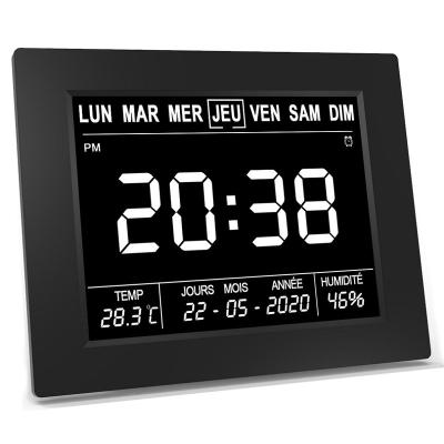 China Custom Plastic Display Radio Alarm Clock LCD Language Digital Alarm Clock for sale