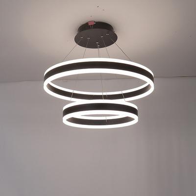 China Lighting Modern Simple Black Function Circles Large Chandelier Pendant Lamp Dinner Table Staircase Chandelier Lighting for sale