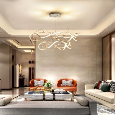 China Hot Sale Adjustable Modern Minimalist Nordic Style Living Room Luxury Chandeliers Lighting Ring Direction And Pendant Lights Led Chandelier for sale