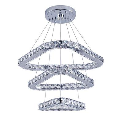 China 110V 220V Pendant Lights Modern Creative Triangle LED Design Crystal Chandelier Crystal Hanging Light for sale