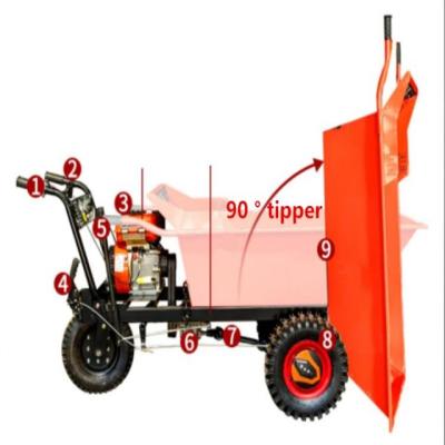 Κίνα 1 Ton Capacity Ash Hopper Car Gasoline Engine Cargo For Construction Site προς πώληση