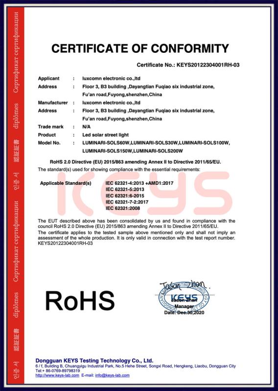 RoHS - Dongguan Guangzhi Technology Co., Ltd.