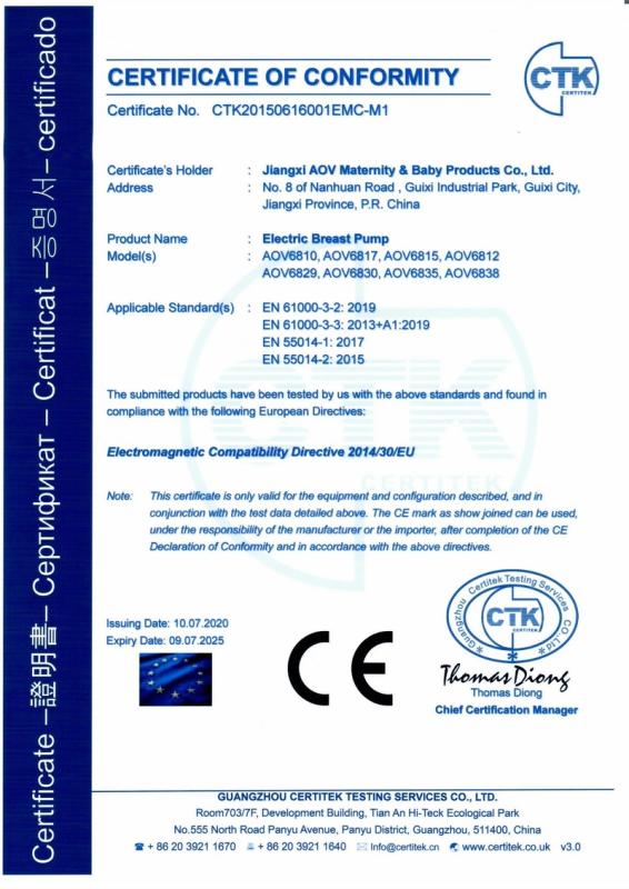 CE - Jiangxi Aov Maternity & Baby Products Co., Ltd.