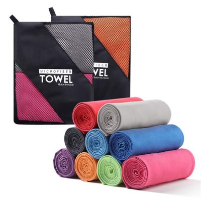 China Wholesale Micro QUICK-DRY Yoga Sports Travel Beach Personalized Mesh Bag Outdoor Quick-Drying Towel Custom Made for sale