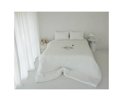 China New Design Good Quality Soft White Polyester Brushed Embossed Comforter For King Size for sale