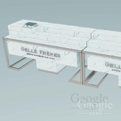 China Hot Selling Marble LED Cashier Counter Desk For Cosmetic Shop for sale