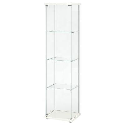 China Factory direct sale 64 inch full transparent vision glass display showcase cabinet with wheels for sale