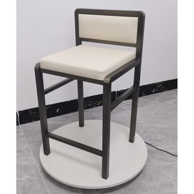 China Removable Cover Large Stock PU Low Back Beige Leather Dining Chairs With Metal Frame for sale