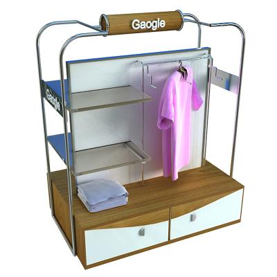 China Eco - Friendly Simple Cheap Stainless Steel Clothing Display Rack Clothing Display Stand for sale