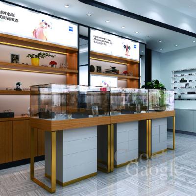 China Shop Decoration Shop Interior Design Decoration Optical Display Cabinets for sale