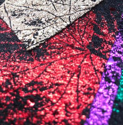 China Chunky Glitter Classic Shiny Breathable Shimmer Foil Glitter Printing Shiny Bullet Knitted Fabric On Sale for sale