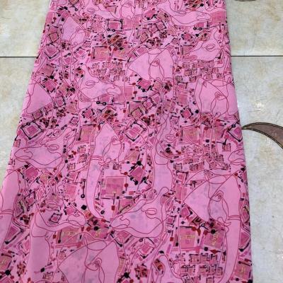 China Breathable Wholesale Large Woven Pattern Polyester Fabric Printing Fabric Big Flower Printed Fabric For Women Dress For Summer for sale