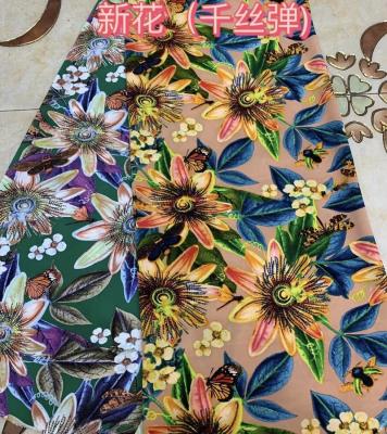 China Breathable Pearl Chiffon Fabric Digital Printing Fabric For Lady Dress Lady Chiffon Printing Fabric for sale