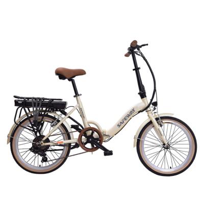 China City e folding steel bike 20 inch carrier 36V battery rear foldable ebike for sale