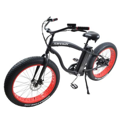 China Aluminum alloy fat electric bicycle 26 inch Europe style fat ebike brushless motor cruiser fat tire electric bicycle 800W for sale