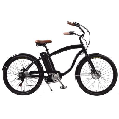 China 250/350w Lithium Battery High Speed ​​Chinese OEM Aluminum Alloy Brand LCD City 26inch Lightweight Electric Bike Beach Cruiser for sale