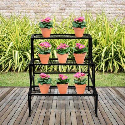 China Simple Metal Garden Flower Stand / Outdoor Bicycle Flower Pots for sale