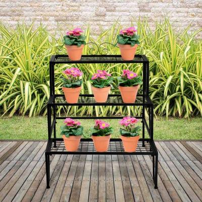 China China Simple Outdoor Planter Luxury Marble Ceramic Flower Pots Mid Tall Wholesale With Iron Stand And Drain Hole for sale