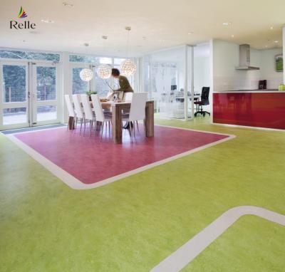 China Green Waterproof Vinyl Linoleum Flooring 2m Width Luxury Lino Flooring for sale