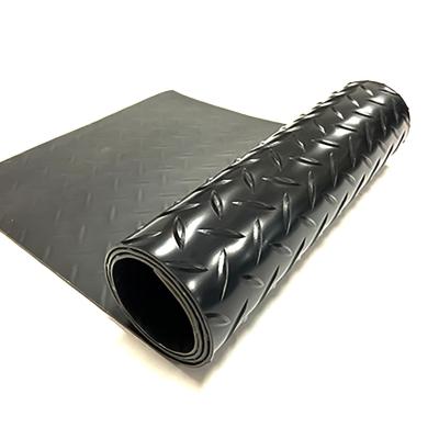 China Black Rubber Garage Flooring Rolls 1.22m Width Rubber Gym Floor Rolls 4mm Thick for sale