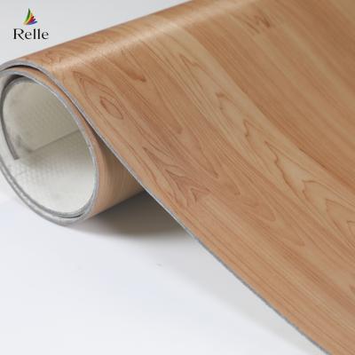 China Relle Waterproof PVC Flooring Sheet Rolled Flooring That Looks Like Wood for sale