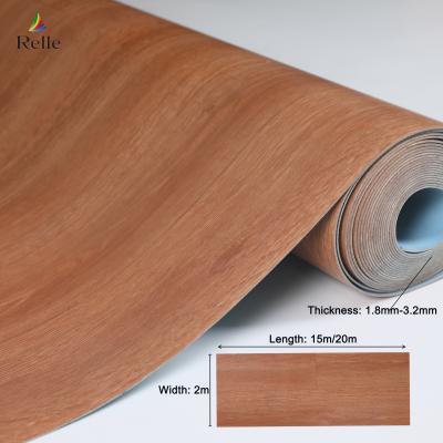 China PVC Sponge Heterogeneous Flooring 3mm Vinyl Flooring Roll Wood Effect for sale