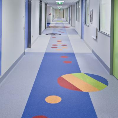 China 15m PVC Waterproof Vinyl Roll Blue Heterogeneous Sheet Flooring for sale