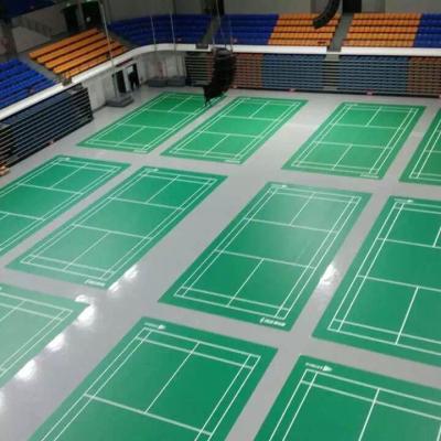 China Floor Accessories Provided Relle PVC Vinyl Flooring Rolls for Indoor Badminton Court for sale