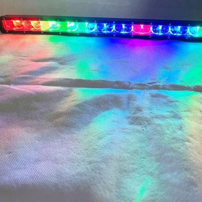 China New Slim Led Light Bars 12v 24v RGB Chasing Single Row Led Light Bar By App& Remote Control For Jeep Offroad All Truck for sale