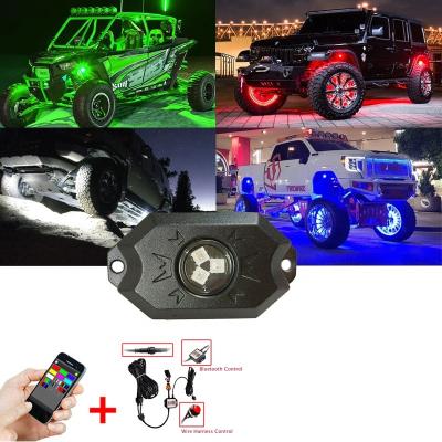 China Factory Selling 12V 4/6/8/12/16pods Neon Lamp Cars RGB Light Rock GS-RGB8P Kit Waterproof Underglow Lighting For for sale