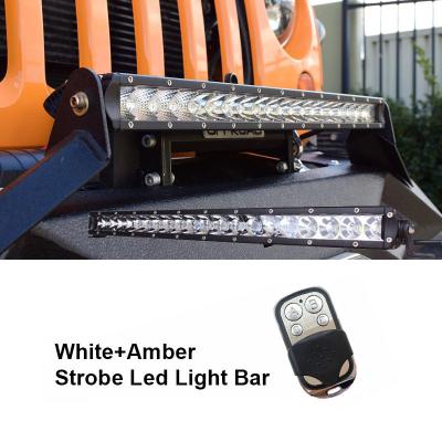 China Single Row White Amber Red Blue Green Led Bar With Strobe Worklight 20inch Led Light Bar For All Terrain All Terrain for sale