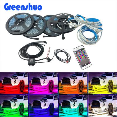 China 12V Super Bright Neon Lamp RGB Led Strip App Control Underglow Lights Kit For Car With Wiring GS-DL5 for sale