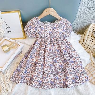 China Viable Kids Girl Clothing Kids Clothes Bridesmaids Dress With Floral Print Custom Wholesale Designers Summer Wear Big Seller Kids for sale