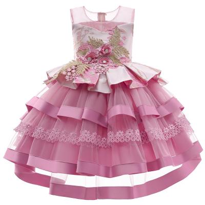 China 2021 New Formal Children's Birthday Dress Embroidered Princess Skirt Kindergarten Suits Girls Wedding Dress for sale