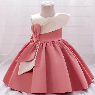 China Flower Washable Dress Princess Gown Baby Girls Clothes Children's Bow Sleeveless Birthday Dresses for sale