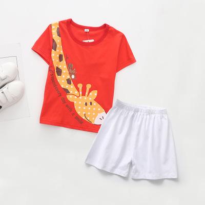 China Europe 2019 summer cotton shorts pure sleeve outfits kids wear kids fashion clothes boys clothing sets for sale