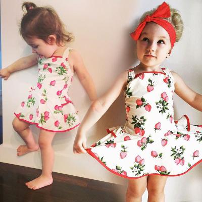 China Small viable summer new foreign trade children's clothing European and American style girls prepare baby cotton baby strawberry for sale