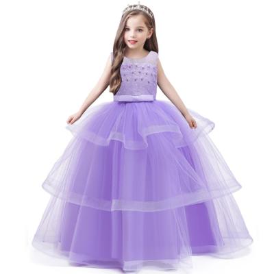 China 2021 New Fashionable Sleeveless Mesh Sleeveless Pettiskirt Costumes Princess Dress Multilayer Girl Birthday Dress for sale