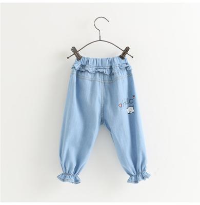 China 2020 new arrival fashion breathable girls jeans fashion hello piglet kids fashion brand clothing pants for sale