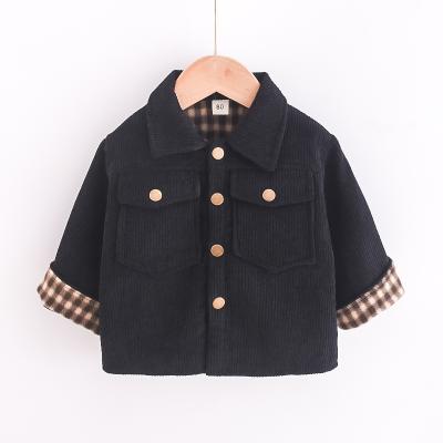 China Wing breathable rabbit 2021 autumn/winter boys and girls fashion jacket children long sleeve jacket color block plaid main for 1-5 years for sale