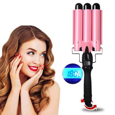 China 3 Barrels 3 Barrels Hair Curler Portable Home Use Ion Curling Hair Iron Ceramic Wand Curler For Hair for sale