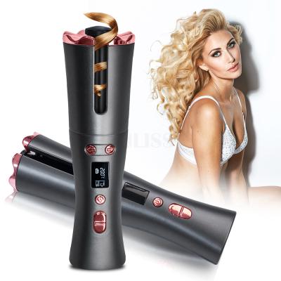 China Usb Rechargeable Automatic Ceramic Hair Curler Iron Hair Cordless Rotating Magic Roller For Home for sale