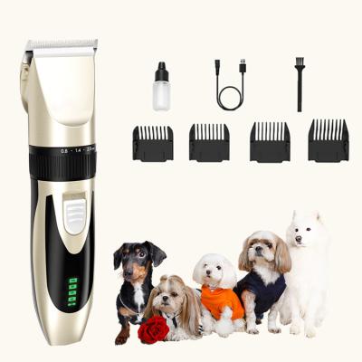 China Low Noise Dog Cats Hair Clippers Pet Clippers Grooming Kit Viable Cordless Pet Shear Trimmer With LED Display for sale