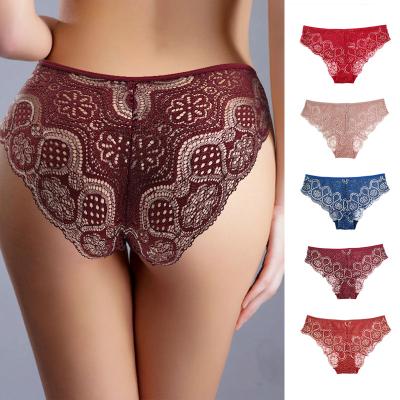 China Breathable Fashion Private Label Moq Bass Open Crotch Hollow Out Lace Up Spandex Pearl Shorts Tanga Underpants Thong Panties For Woman for sale