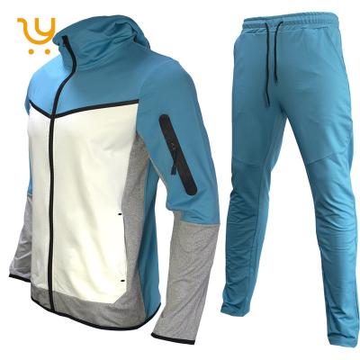 China Wholesale Custom Breathable Blank Logo Running Tracksuits Two Piece Hoodies Set Jogger Men Sweat Suits for sale