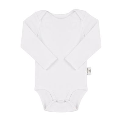 China Spandex/solid color button spring autumn long sleeve unisex clothing baby minimalist empty simple organic cotton snap customized rompers for sale