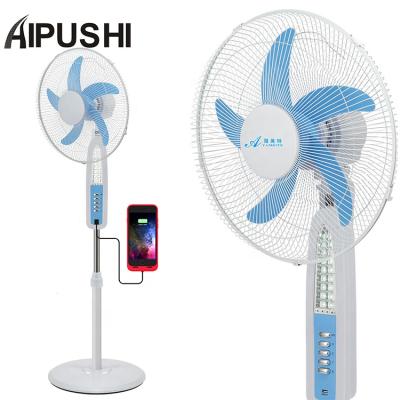 China OEM 16 18 Inch Electric Super Solar Rechargeable 12V 7/9AH Battery 12V 7/9AH Solar AC DC /Battery Backup NG Fans USB Port LED Electric Light Fan for sale