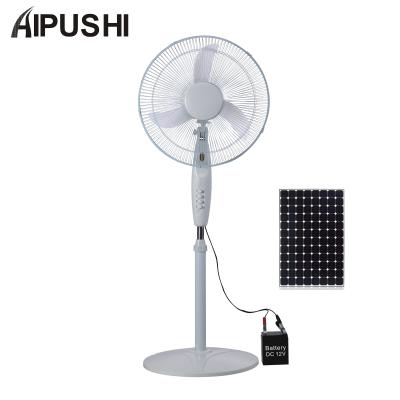 China Hot Selling Africa Solar Power Holder DC Electric Battery 12v Solar Rechargeable Fan 1250rmb 3 Speed ​​16inch DC Fan With DC Clip for sale