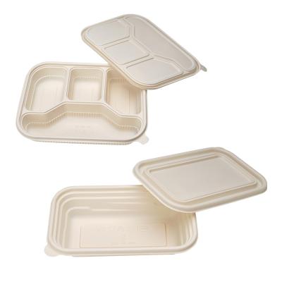 China Microwavable Biodegradable Disposable Cornstarch Lunch Box Restaurant Tableware Dinner Set Packaging Corn Starch Food Container Bento box for sale